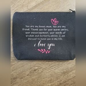 2/$25 Black Makeup Bag With Bonus Mom Quote